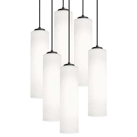 AFX Leo 6 Light 24" Wide Multi Light Pendant Black