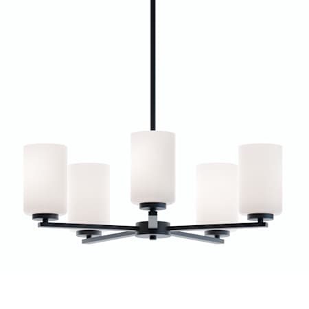 AFX Leo 5 Light 24" Wide Chandelier Black