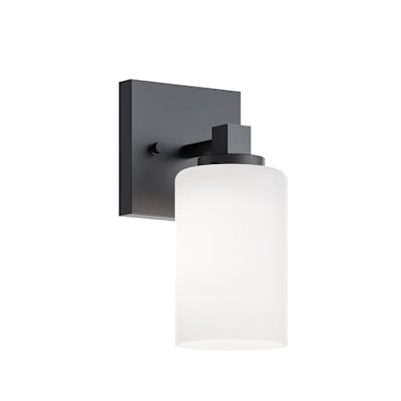 AFX Leo 9" Tall Bathroom Sconce with Frosted Glass Shade Black