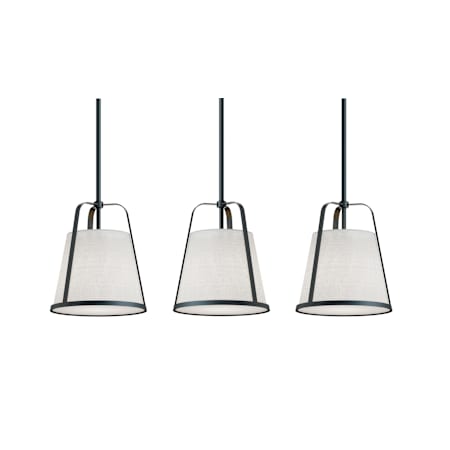 AFX Lizzette 3 Light 36" Wide Multi Light Pendant Black