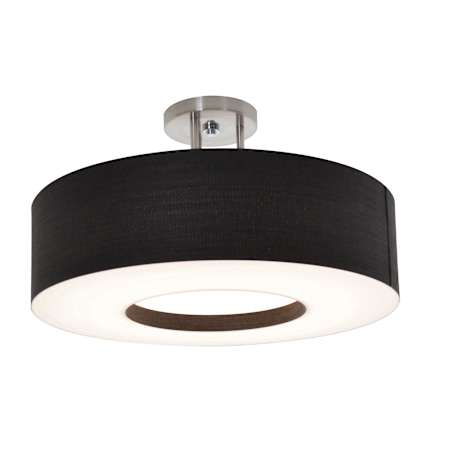 AFX Montclair 15" Wide LED Semi-Flush Drum Ceiling Fixture Satin Nickel