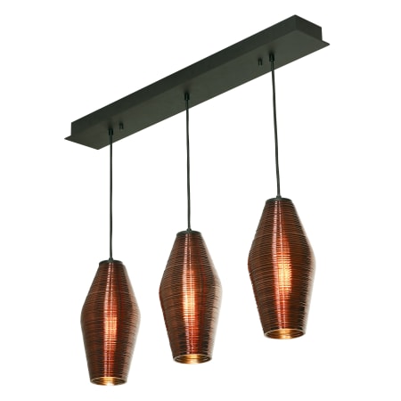AFX Mila 3 Light 36" Wide Linear Pendant Black / Copper