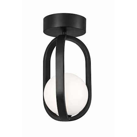 AFX Milan 8" Wide LED Flush Mount Ceiling Fixture Black / White