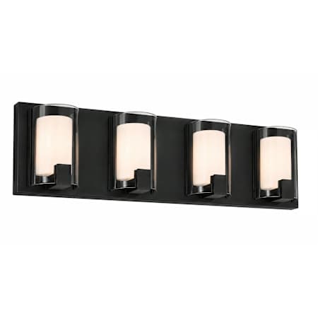 AFX Mesa 4 Light 28" Wide LED Vanity Light Black / Clear / White
