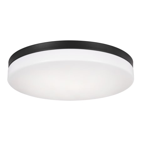 AFX Oscar 14" Wide LED Flush Mount Drum Ceiling Fixture Black