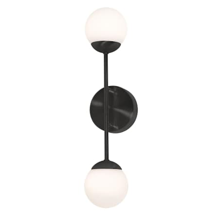 AFX Pearl 2 Light 17" Tall LED Bathroom Sconce with Frosted Glass Shades - ADA Compliant Black
