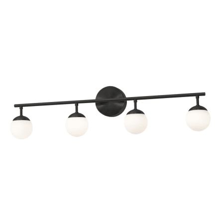 AFX Pearl 4 Light 32" Wide LED Vanity Light with Frosted Glass Shades Black
