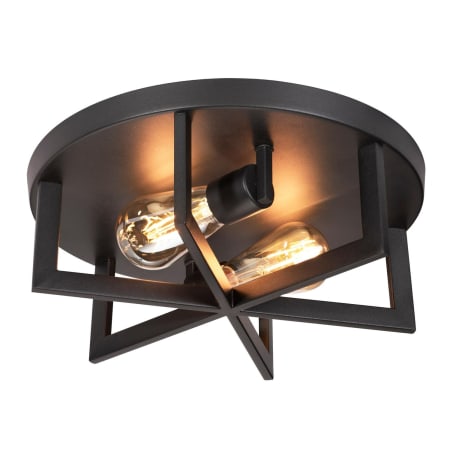 AFX Rivers 2 Light 14" Wide Flush Mount Drum Ceiling Fixture Black