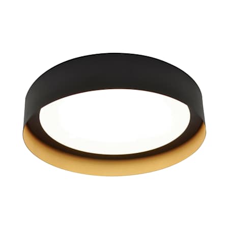 AFX Reveal 16" Wide Flush Mount Drum Ceiling Fixture Black / Gold / White