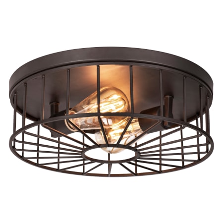 AFX Theo 2 Light 14" Wide Flush Mount Drum Ceiling Fixture Black