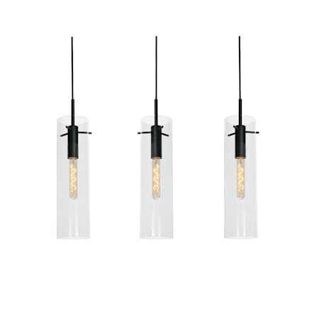 AFX Vista 3 Light 36" Wide Multi Light Pendant Black