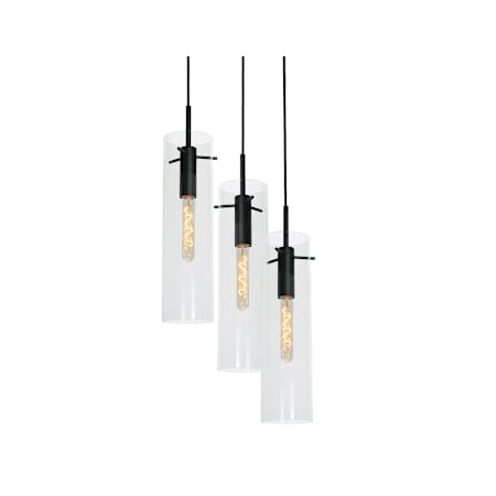 AFX Vista 3 Light 18" Wide Multi Light Pendant Black