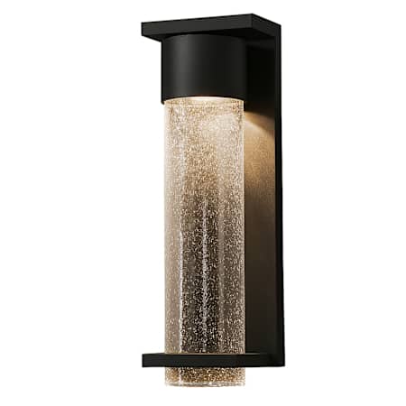 AFX Vasari 17" Tall LED Outdoor Wall Sconce with Seedy Glass Shade Black