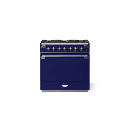 Elise 36 Dual Fuel MidnightSky with Polished Brass Knobs