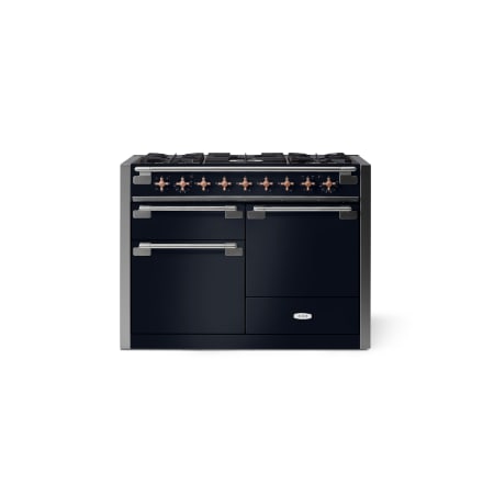 Elise 48 Dual Fuel Gloss Black with Polished Copper Knobs