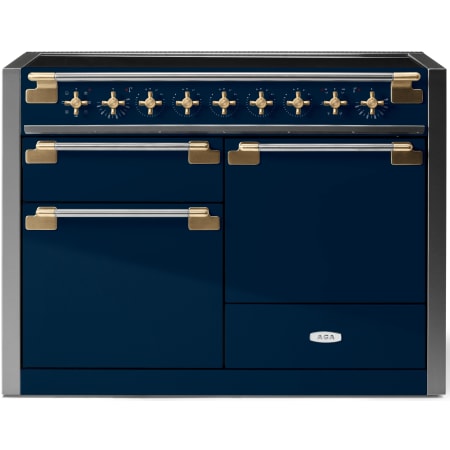 AGA Elise Series 48 Inch Wide 6 Cu. Ft. Free Standing Induction Range with Brass Accents Indigo / Brass