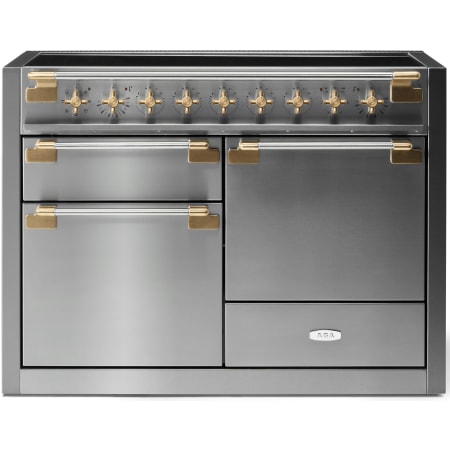 AGA Elise Series 48 Inch Wide 6 Cu. Ft. Free Standing Induction Range with Brass Accents Stainless Steel / Brass