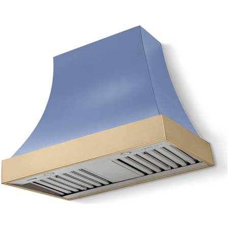 AGA Cascade Series 600 CFM 36 Inch Wide Wall Mounted Range Hood with 3 Speeds and Made in America Carnaby Blue