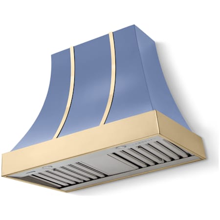 AGA Cascade Series 600 CFM 36 Inch Wide Wall Mounted Range Hood with LED Lights Carnaby Blue