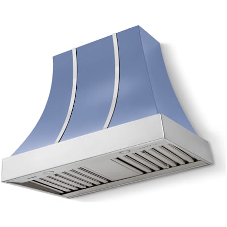 AGA Cascade Series 600 CFM 36 Inch Wide Wall Mounted Range Hood with Push Button Controls Carnaby Blue