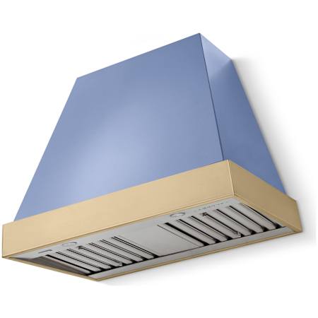 AGA Euclid Series 600 CFM 36 Inch Wide Wall Mounted Range Hood with 3 Speeds and LED Lights Carnaby Blue