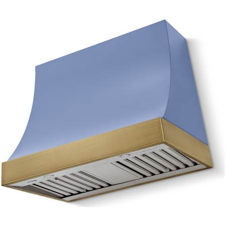 AGA Marquee Series 600 CFM 36 Inch Wide Wall Mounted Range Hood with 3 Speeds and Push Button Controls Carnaby Blue