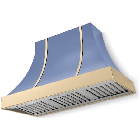 AGA Cascade Series 1,200 CFM 48 Inch Wide Wall Mounted Range Hood with LED Lights Carnaby Blue