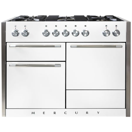 AGA Mercury Series 48 Inch Wide 6 Cu. Ft. Slide In Dual Fuel Range with Glide Out Broiler System™ White