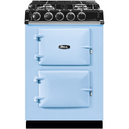 AGA Classic 24 Inch Wide 2.84 Cu. Ft. Slide In Dual Fuel Range Duck Egg Blue