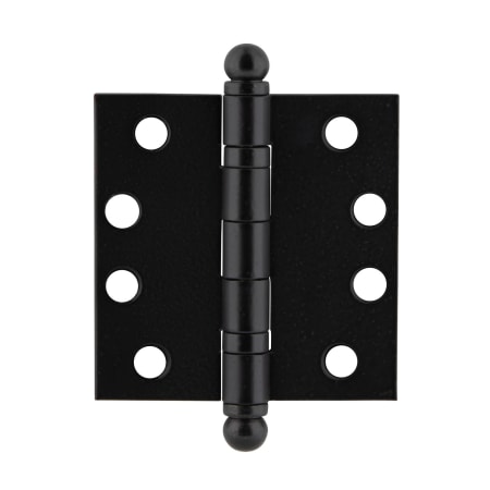 Ageless Iron Rustic 4" Heavy Duty Ball Tip Ball Bearing Door Hinge with Square Corners - Template Arc Screw Pattern Black Iron