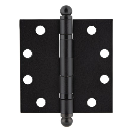 Ageless Iron Rustic 4"Residential Ball Tip Ball Bearing Door Hinge with Square Corners - Template Arc Screw Pattern Black Iron