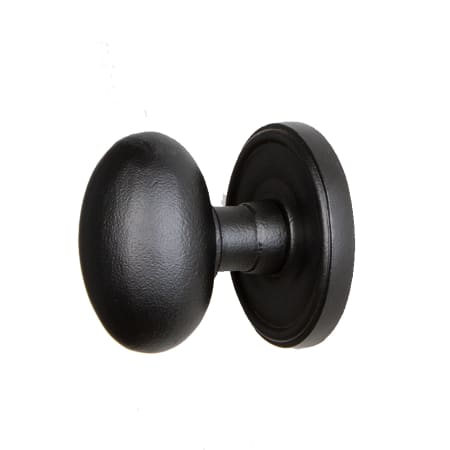 Ageless Iron Loch - Modern Farmhouse Black Iron Non-Turning One Sided Oval Egg Single Dummy Door Knob Black Iron
