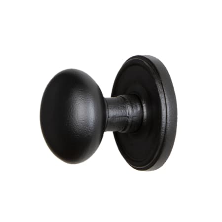 Ageless Iron Loch - Rustic Cast Iron Non-Turning One Sided Single Dummy Door Knob with Round Keep Knob Black Iron