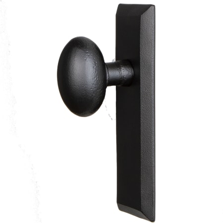 Ageless Iron Keep - Modern Farmhouse Black Iron Non-Turning One Sided Oval Egg Single Dummy Door Knob Black Iron