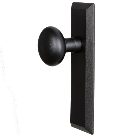 Ageless Iron Keep - Rustic Farmhouse Matte Black Cast Iron Non-Turning One Sided Single Dummy Door Knob with Round Keep Knob Black Iron