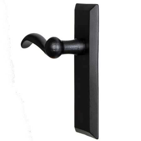 Ageless Iron Keep - Rustic Farmhouse Cast Iron Left Handed Non-Turning One Sided Single Dummy Door Lever with Tine Scroll Lever Black Iron