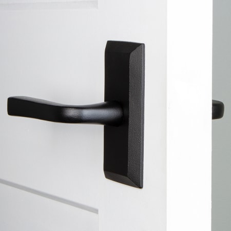 Ageless Iron Vale  - Rustic Cast Iron Non-Turning Two-Sided Dummy Lever Set with Lance Straight Lever Black Iron