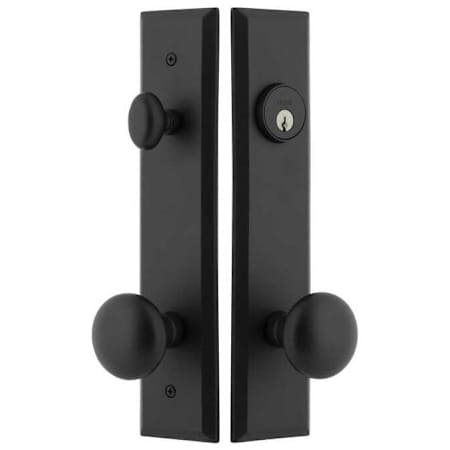 Ageless Iron Keep Keyed Entry Knob Set and Deadbolt Combo Pack with Keep Tall Rose - 2-3/8" Backset Black Iron