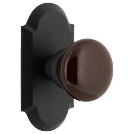 Ageless Iron Brown Autumn Porcelain Non-Turning One-Sided Dummy Door Knob with Vault Rose Black Iron