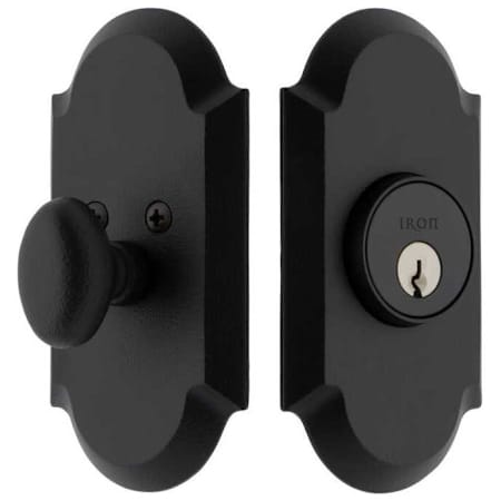 Ageless Iron Vault Solid Cast Iron Single Cylinder Keyed Entry Deadbolt from the Vault Collection with 2-3/4" Backset Black Iron