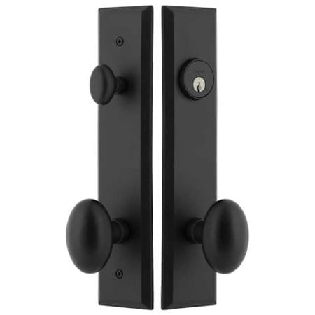 Ageless Iron Aeg Keyed Entry Knob Set and Deadbolt Combo Pack with Keep Tall Rose - 2-3/4" Backset Black Iron
