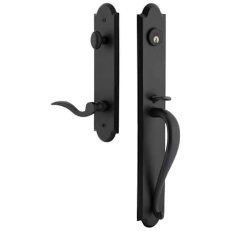 Ageless Iron Dome Left Handed One Piece Keyed Entry A Grip Handleset with Palisade Interior Lever and Dome Tall Interior Trim - 2-3/4" Backset Black Iron