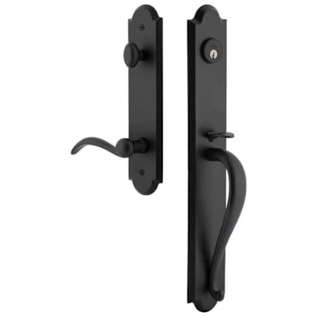 Ageless Iron Dome Left Handed One Piece Dummy Set A Grip Handleset with Tine Interior Lever and Dome Tall Interior Trim Black Iron