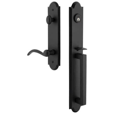 Ageless Iron Dome Right Handed One Piece Dummy Set D Grip Handleset with Tine Interior Lever and Dome Tall Interior Trim Black Iron