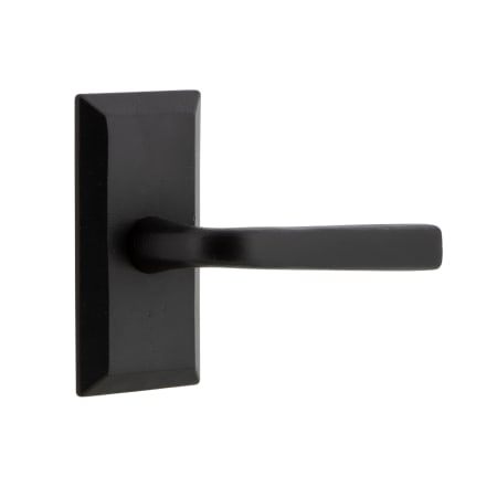 Ageless Iron Vale  - Rustic Cast Iron Right Handed Privacy Door Lever Set with Lance Lever and 2-3/8" Backset Black Iron
