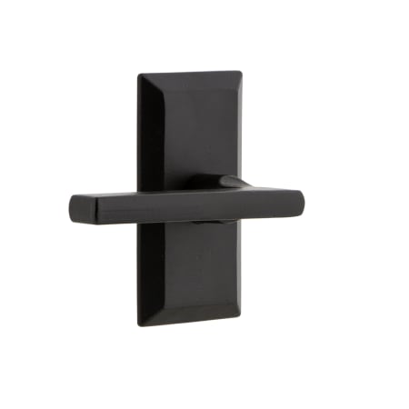 Ageless Iron Vale  - Rustic Cast Iron Left Handed Passage Door Lever Set with Dirk Lever and 2-3/8" Backset Black Iron