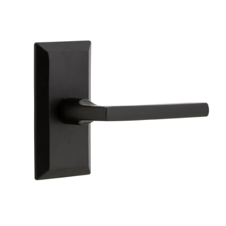 Ageless Iron Vale - Rustic Cast Iron Right Handed Privacy Door Lever Set with Dirk Lever and 2-3/8" Backset Black Iron