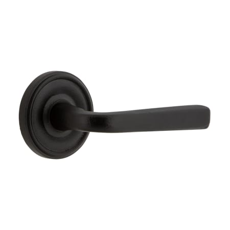 Ageless Iron Loch - Rustic Cast Iron Right Handed Passage Door Lever Set with Lance Lever and 2-3/4" Backset Black Iron