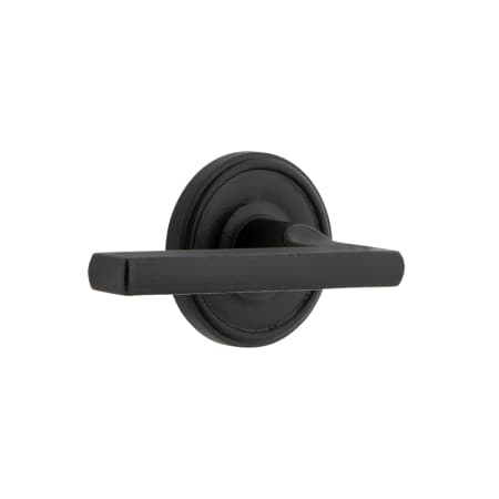 Ageless Iron Loch - Rustic Cast Iron Left Handed Privacy Door Lever Set with Dirk Lever and 2-3/8" Backset Black Iron