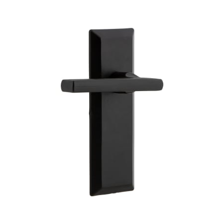 Ageless Iron Keep - Rustic Cast Iron Left Handed Passage Door Lever Set with Dirk Lever and 2-3/8" Backset Black Iron